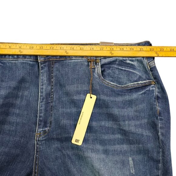 KUT from the Kloth Jeans Womens 24W Blue Katy Boyfriend Cuffed Stretch Plus - Picture 9 of 14